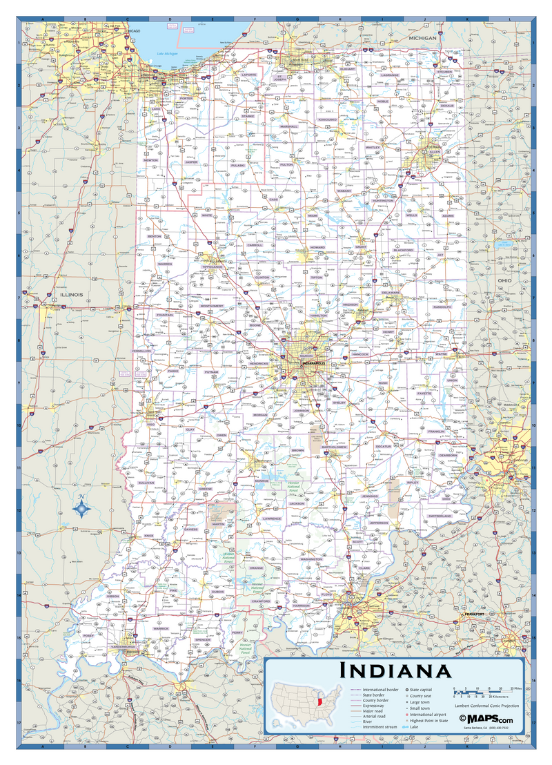 Printable Road Map Of Indiana