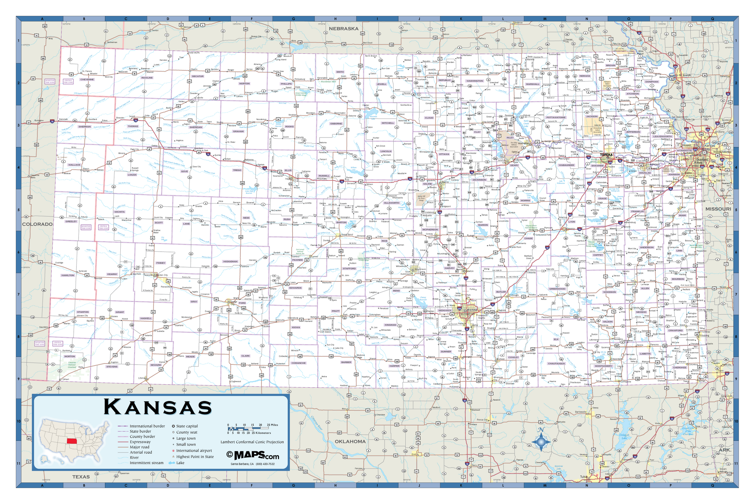 Kansas State Map With Highways Zip Code Map - Vrogue
