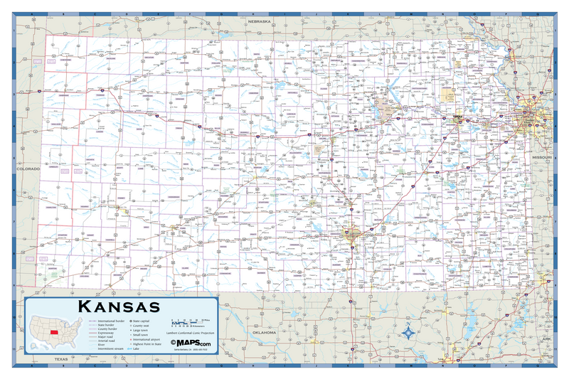 Free Printable Kansas Road Map 6354