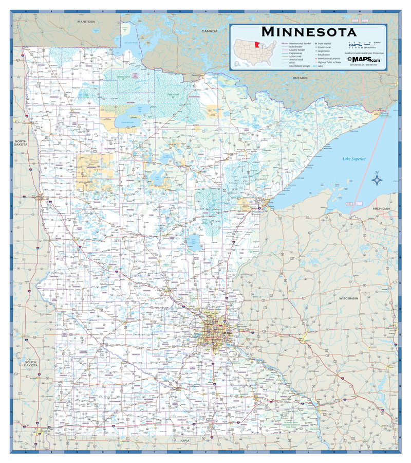Minnesota Highway Map Ontheworldmap Com 4255