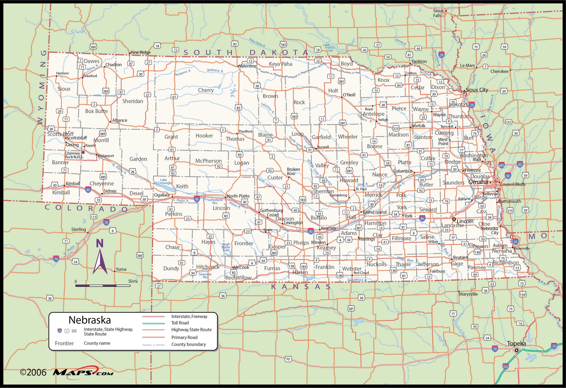 Printable State Map Of Nebraska - vrogue.co