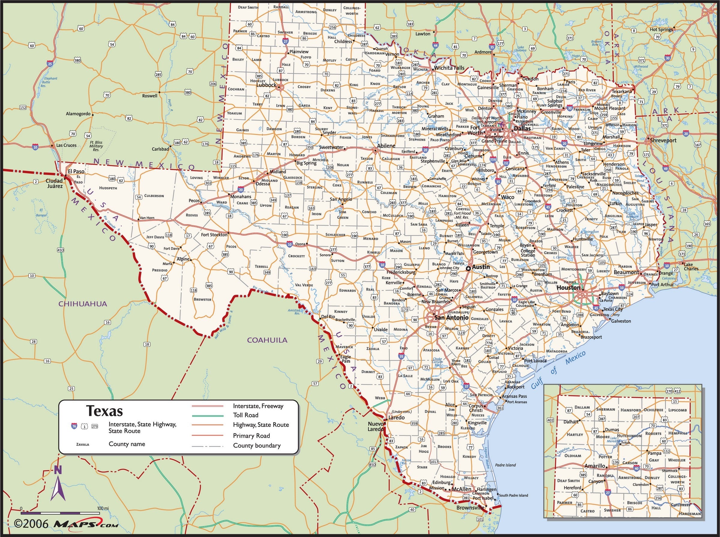 Texas County Wall Map | Maps.com.com