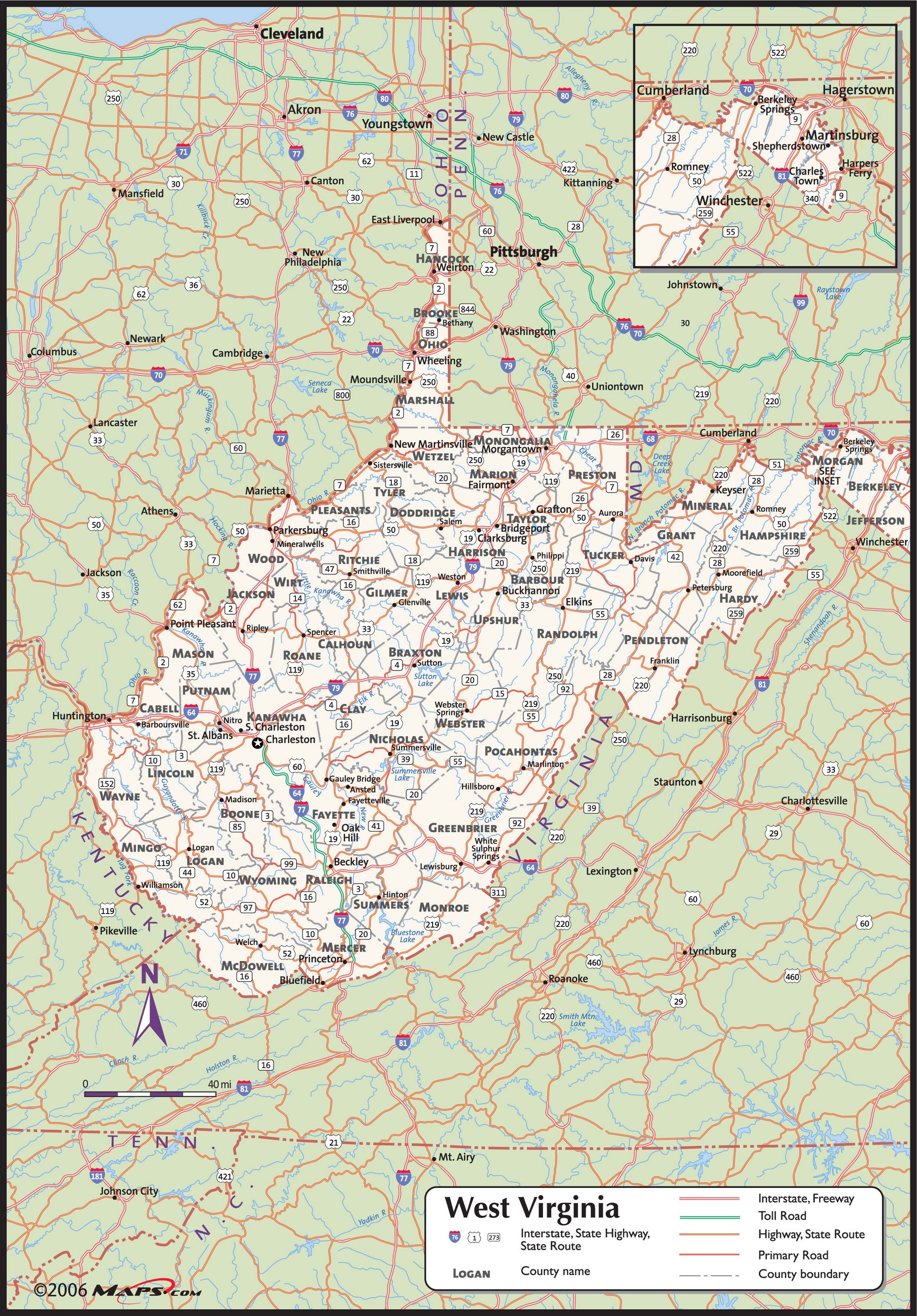 Map Of Virginia And West Virginia Counties