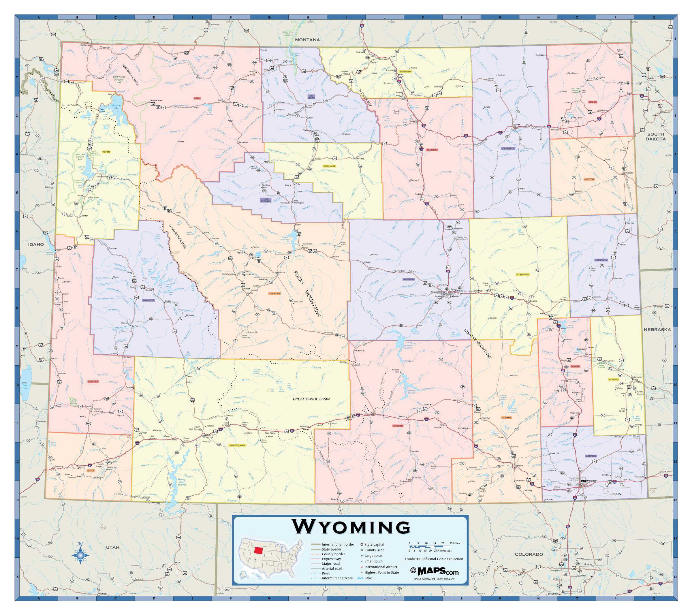 Map Of Us Wyoming Topographic Map of Usa with States
