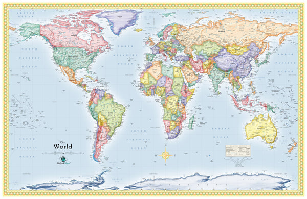 World Political Wall Map By Outlook Maps 4756