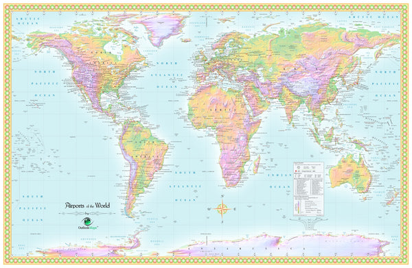 World Airport Wall Map | Maps.com.com