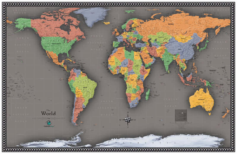 Contemporary World Wall Map