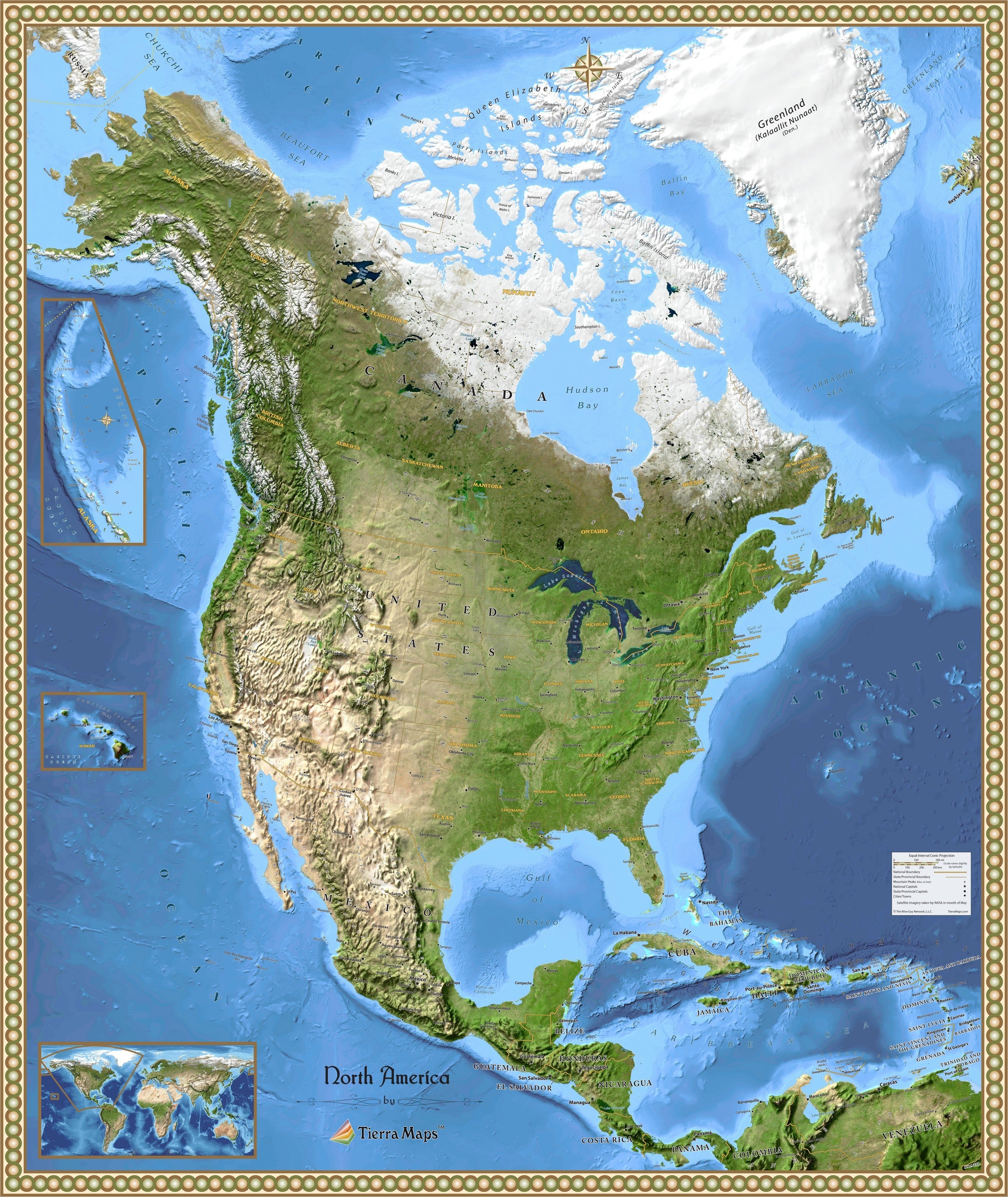 North America Map And Satellite Image Images And Photos Finder 6893