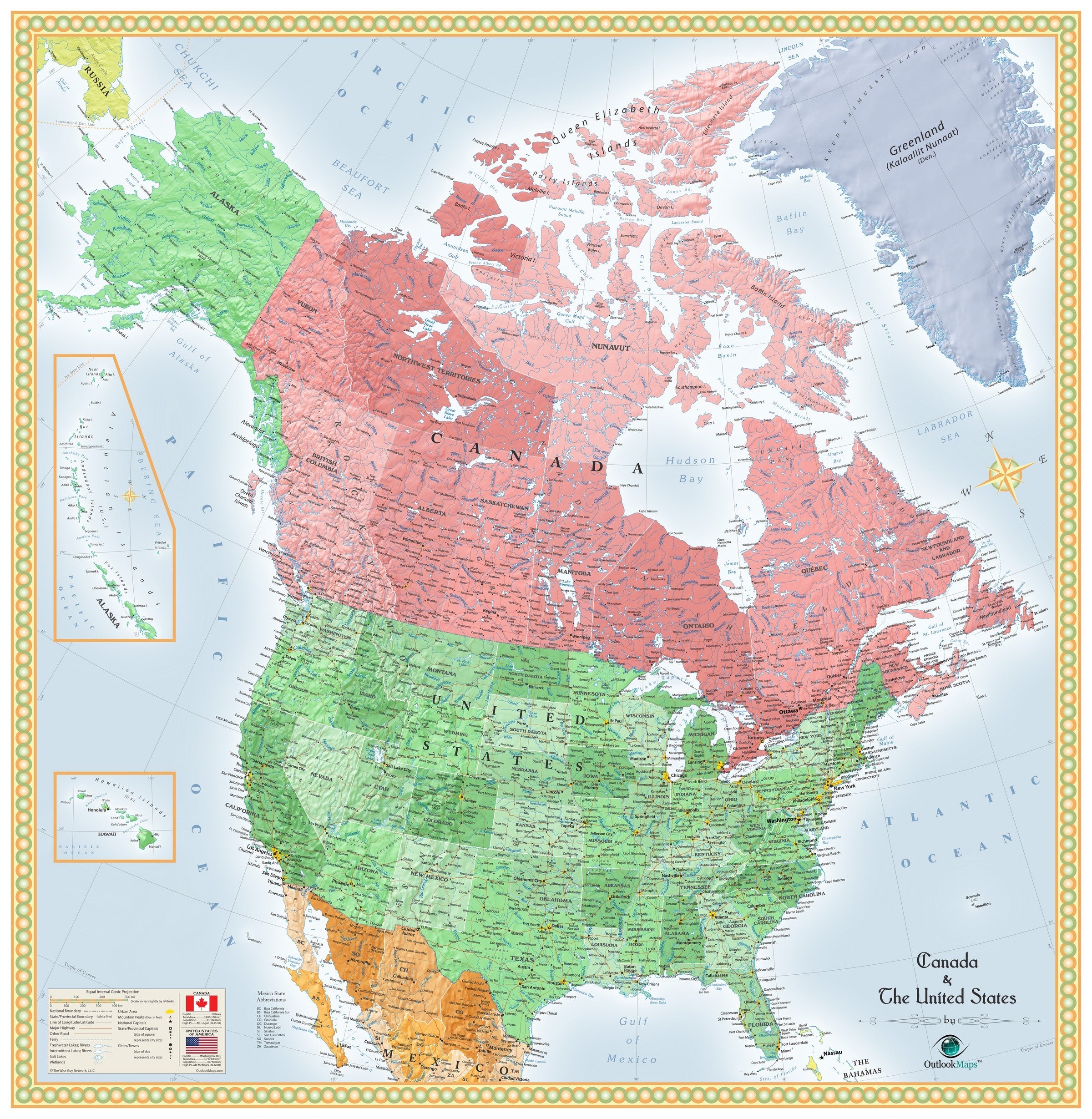Usa And Canada Wall Map Maps Com Com