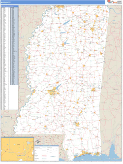 Mississippi ZIP Code Wall Map | Maps.com