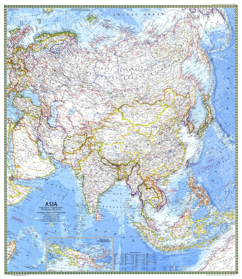 National Geographic Asia Map 1971 | Maps.com.com