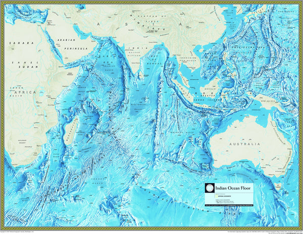National Geographic Indian Ocean Floor Wall Map