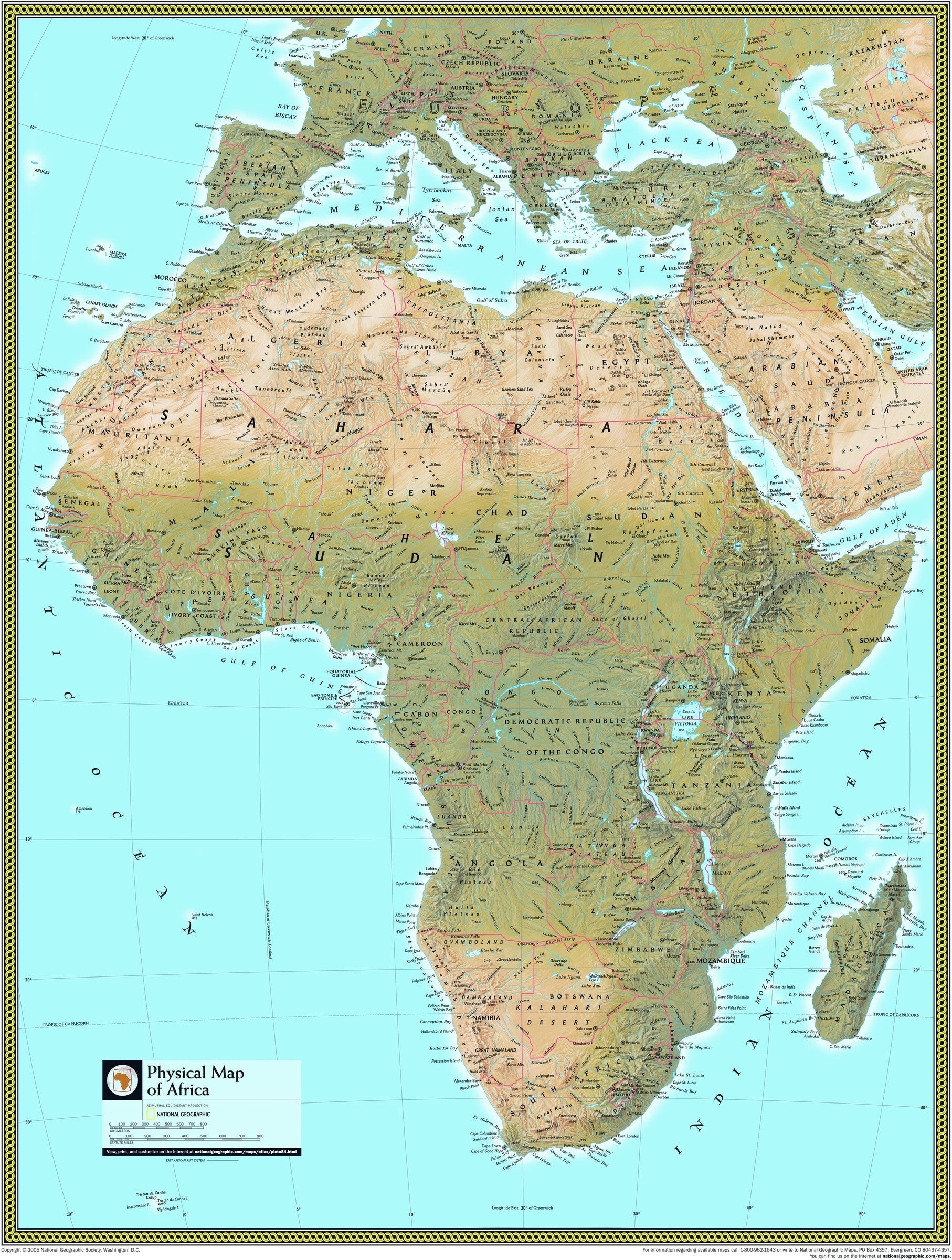 This Physical Africa Wall Map By National Geographic Brings The African   National Geographic Atlas Physical Africa Wall Map 2400x 