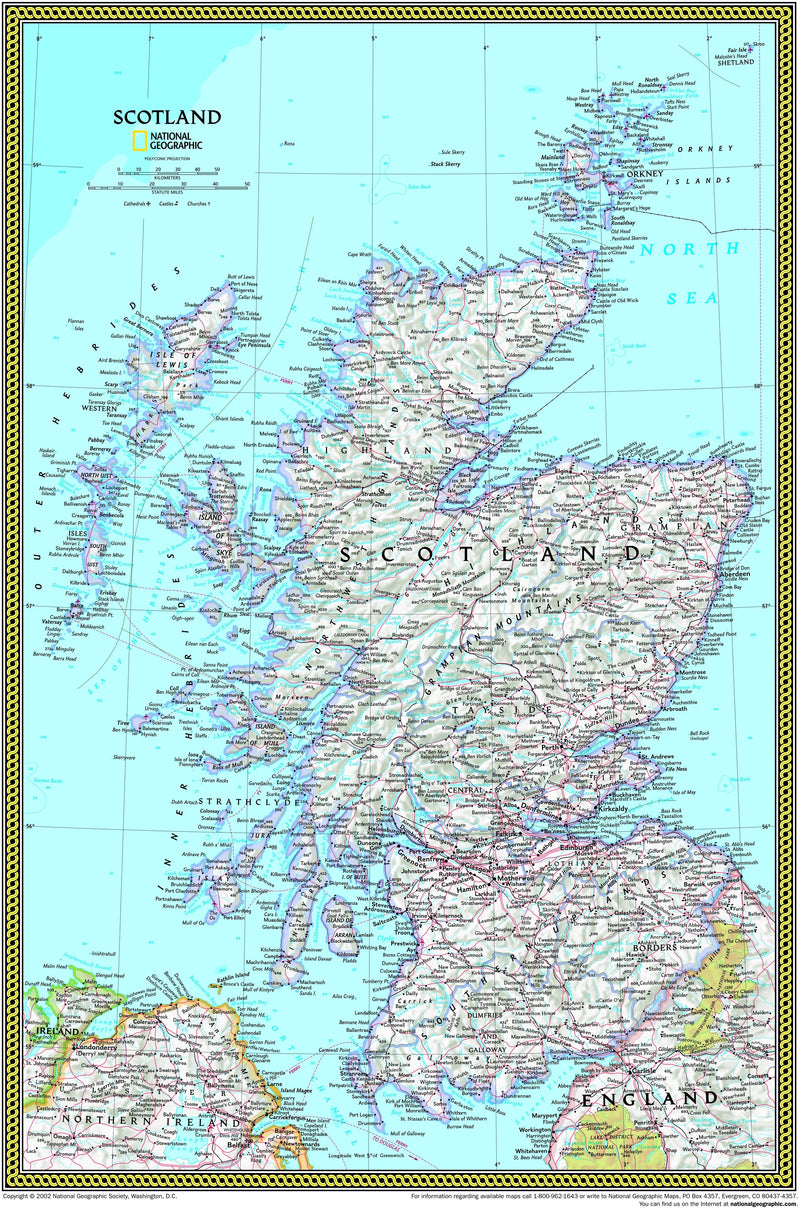Scotland Atlas Wall Map | Maps.com.com