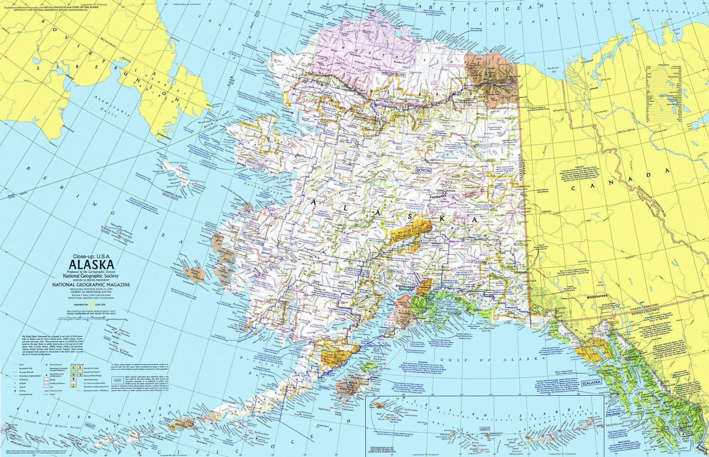 National Geographic Alaska Map 1975