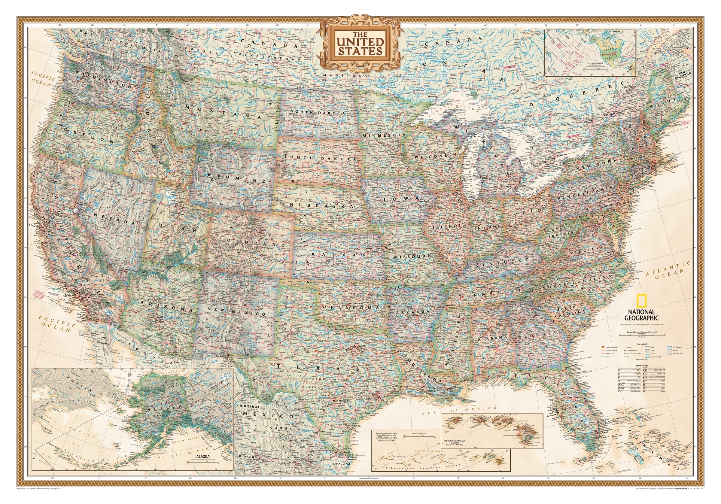 Wall Map Of Usa Topographic Map Of Usa With States 9339