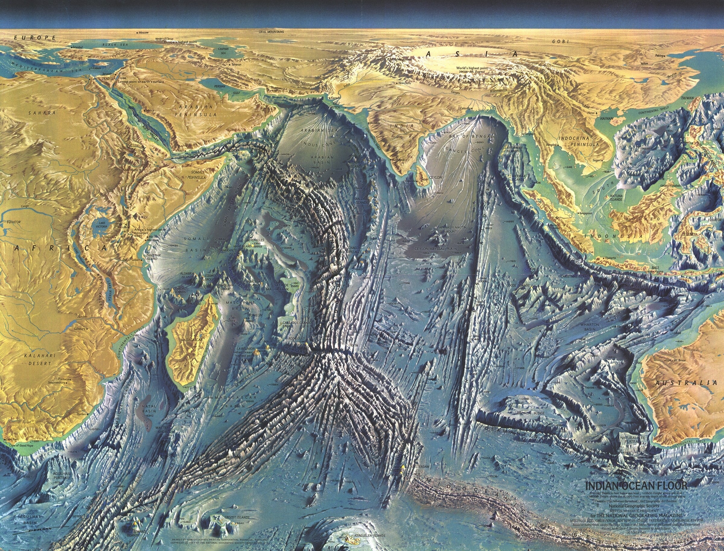 Indian Ocean Floor Map 1967