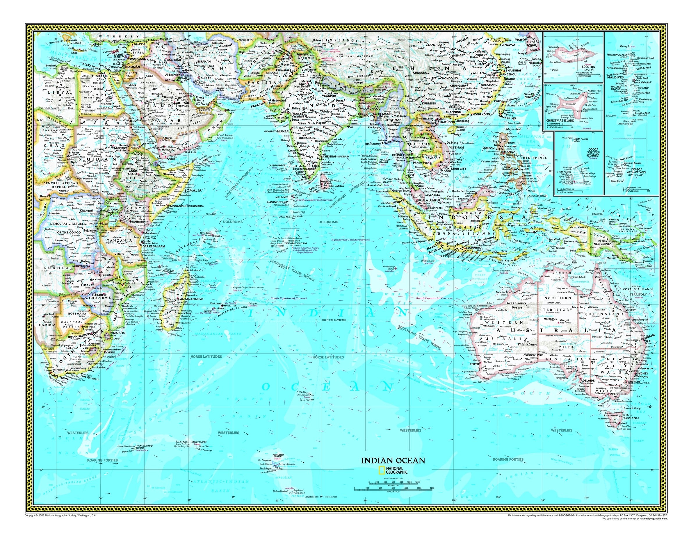 Карта атласа индийский океан