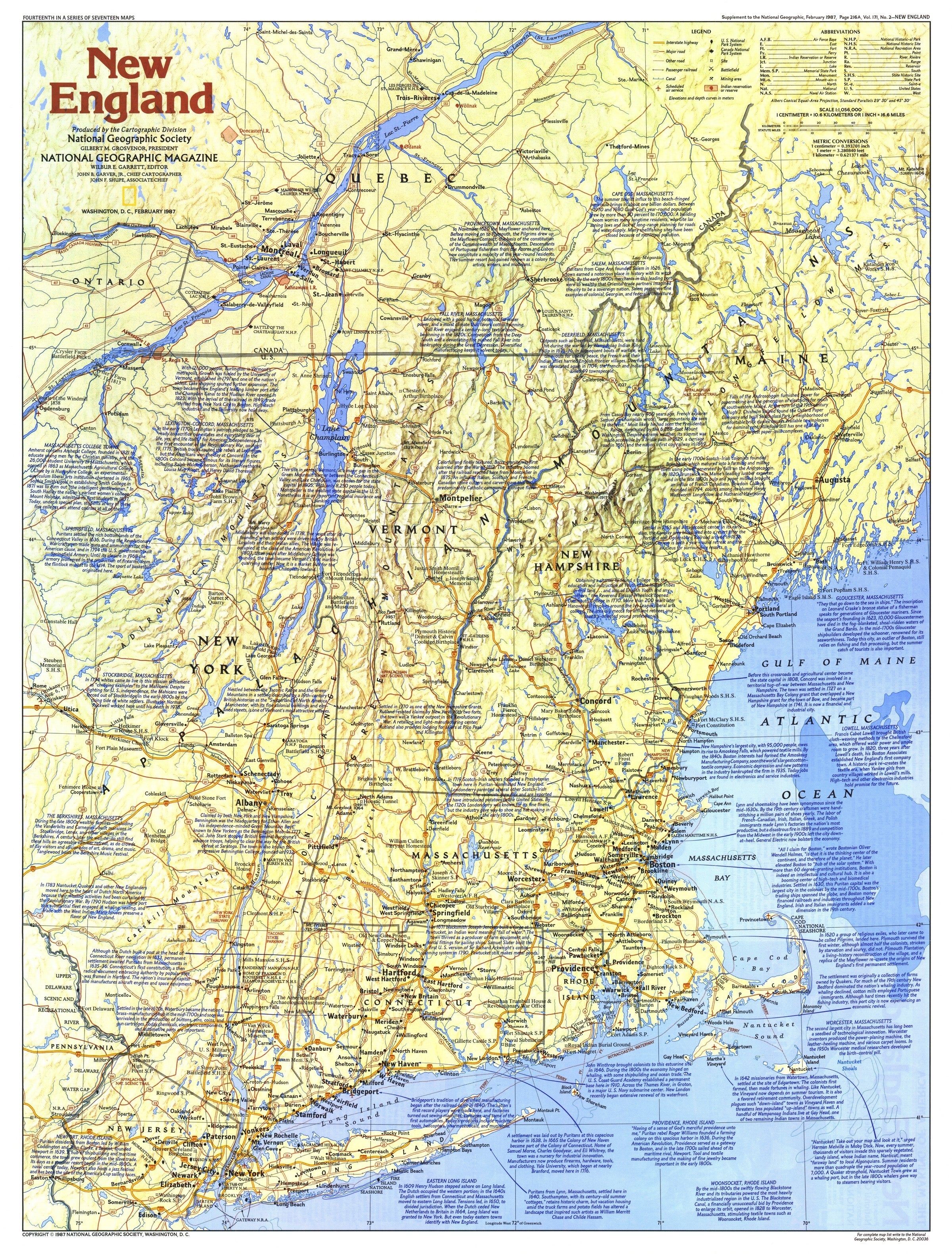 tourist map of new england states