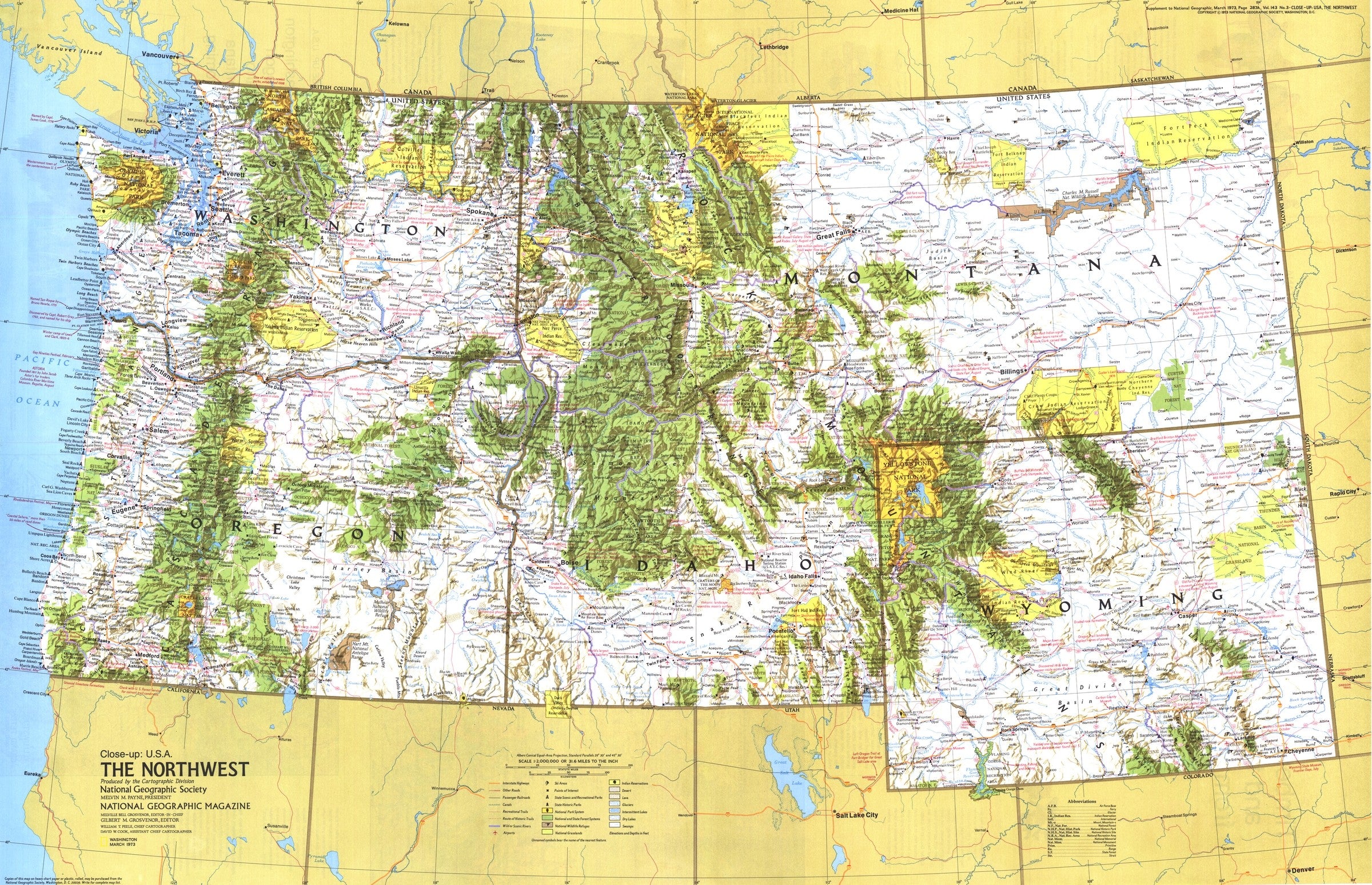 map of northwest usa National Geographic Northwest Map 1973 Maps Com Com map of northwest usa