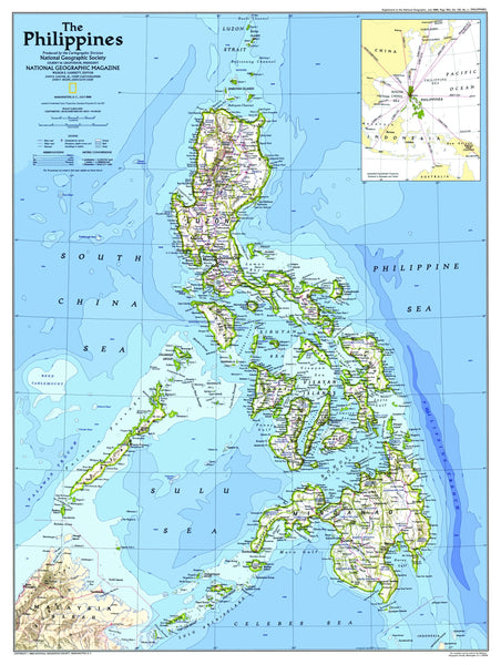 National Geographic Philippines Map 1986 | Maps.com.com