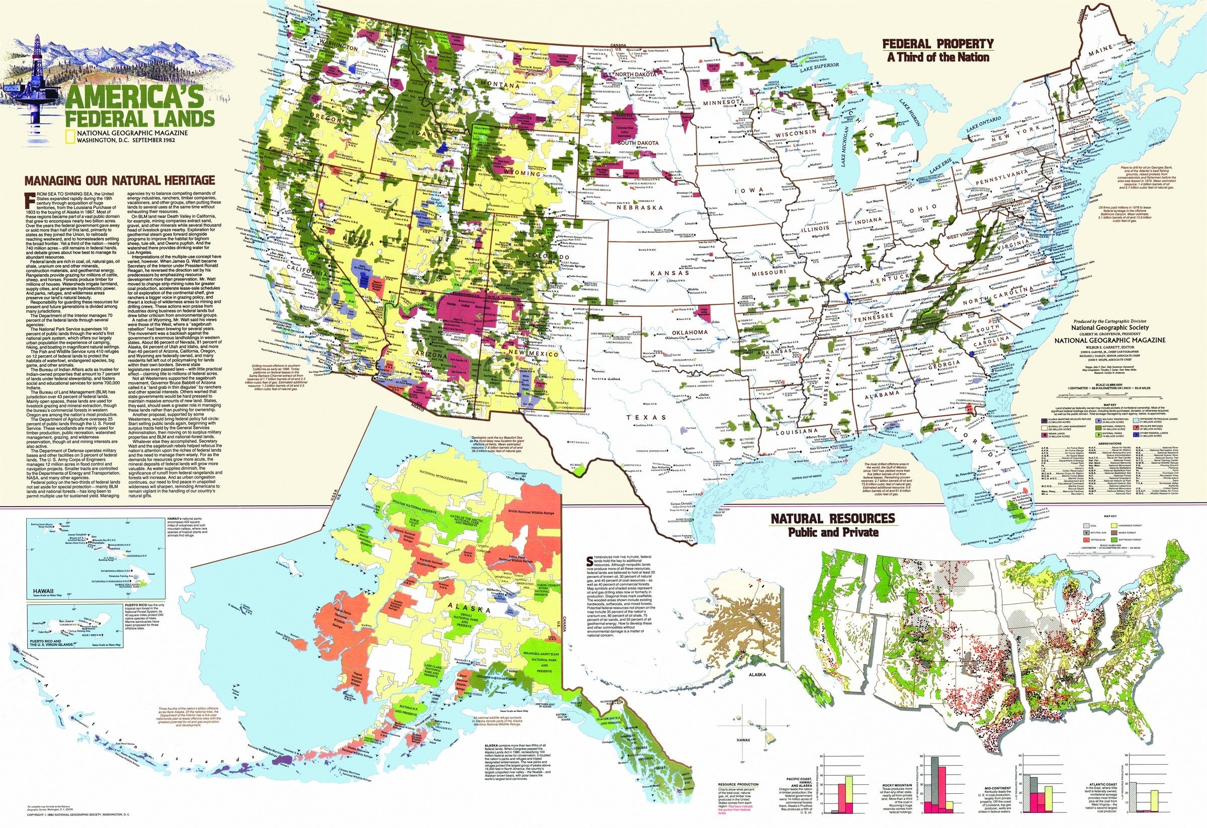 United States Federal Lands Map 1982