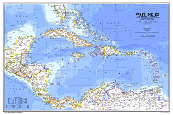 West Indies And Central America Map 1981 | Maps.com.com