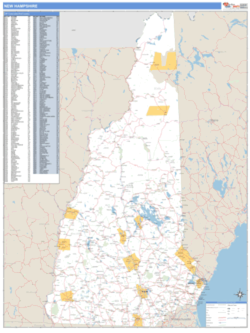 New Hampshire ZIP Code Wall Map   New Hampshire Zip Code Wall Map 800x 