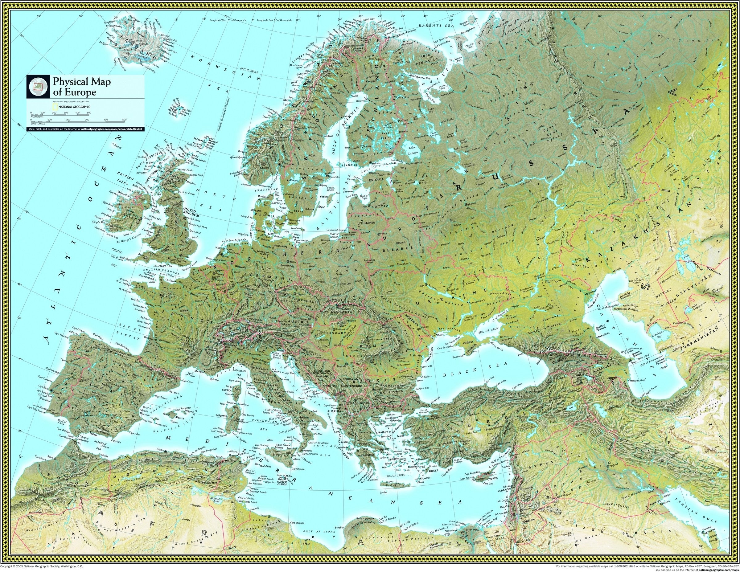 Europe Physical Atlas Wall Map  Maps.com.com