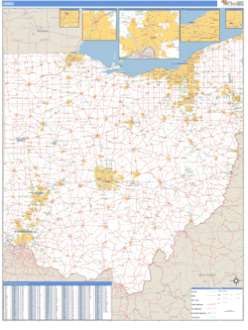 Ohio ZIP Code Wall Map