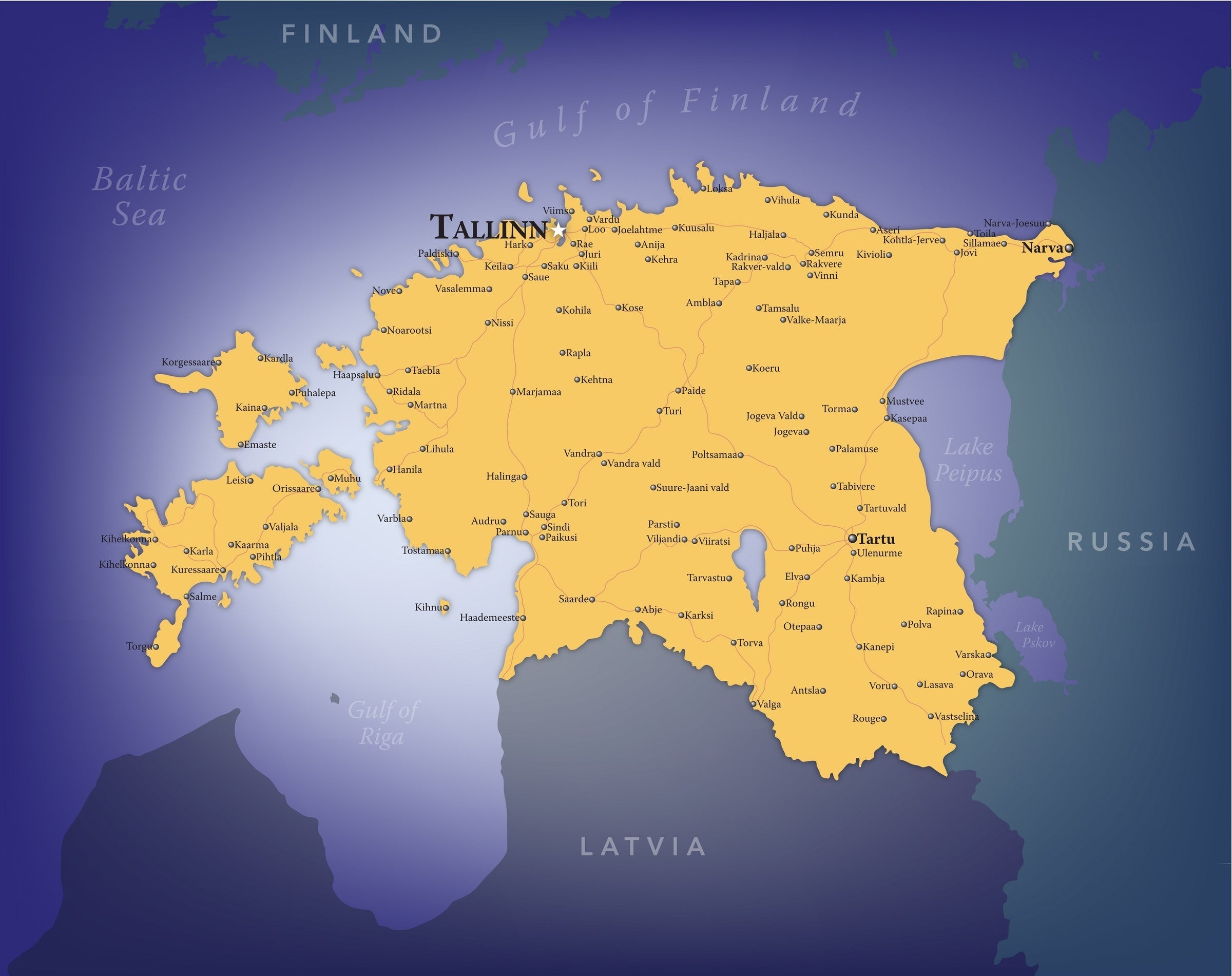 Estonia Wall Map | Maps.com.com