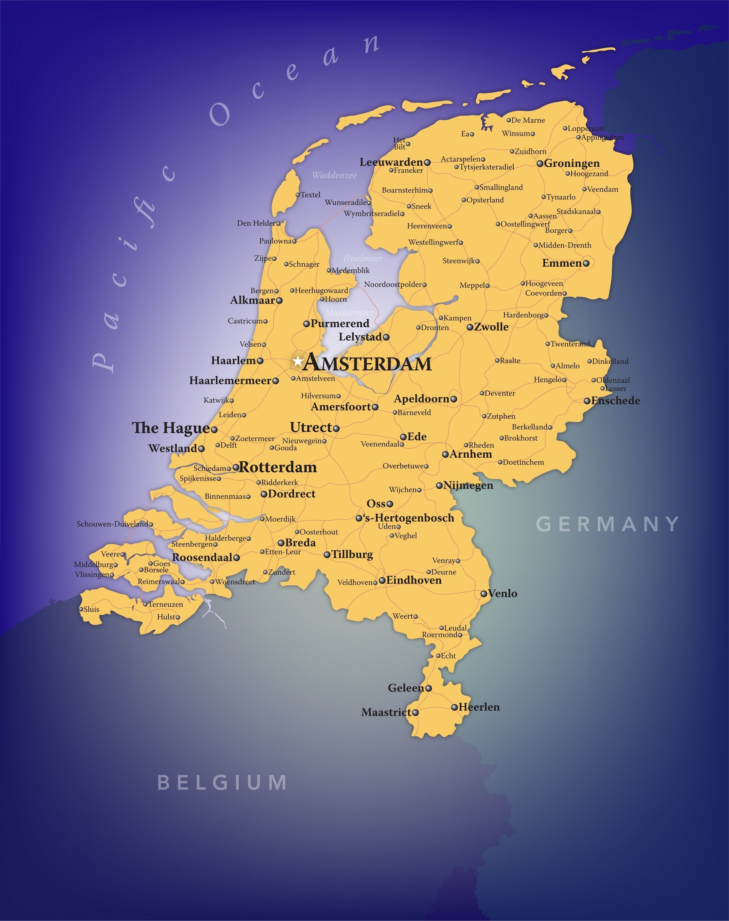 Netherlands Wall Map Maps Com Com   Olason Netherlands Wall Map 2400x 