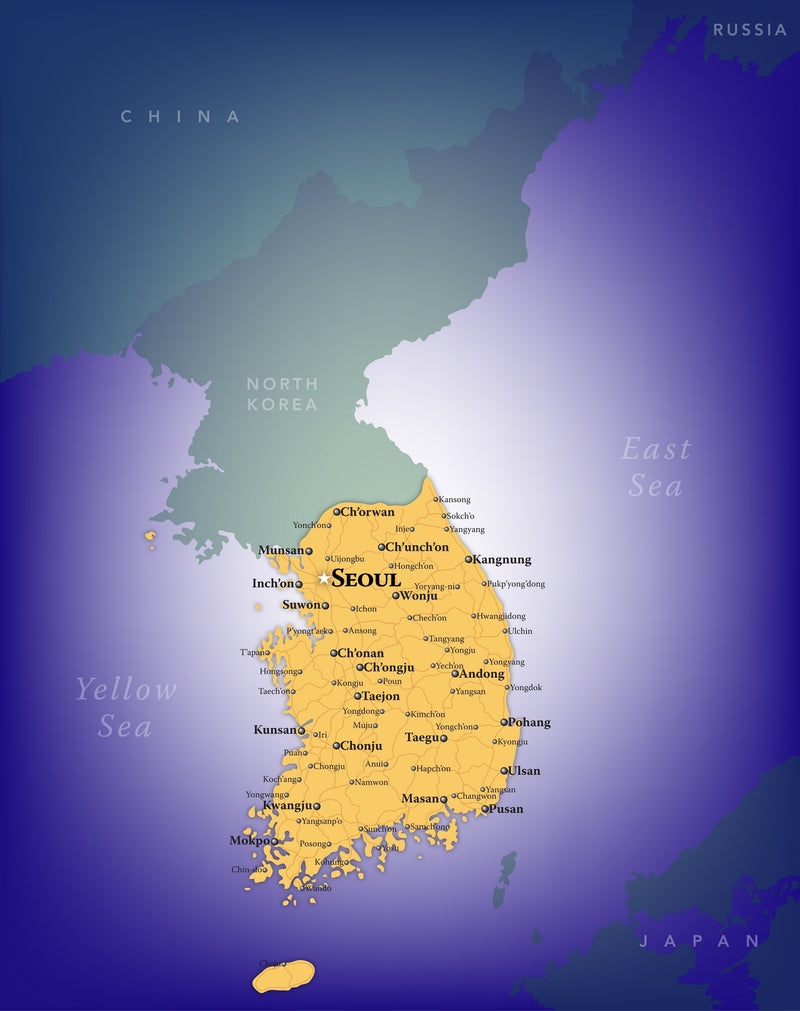  South  Korea  Wall  Map  Maps  com com