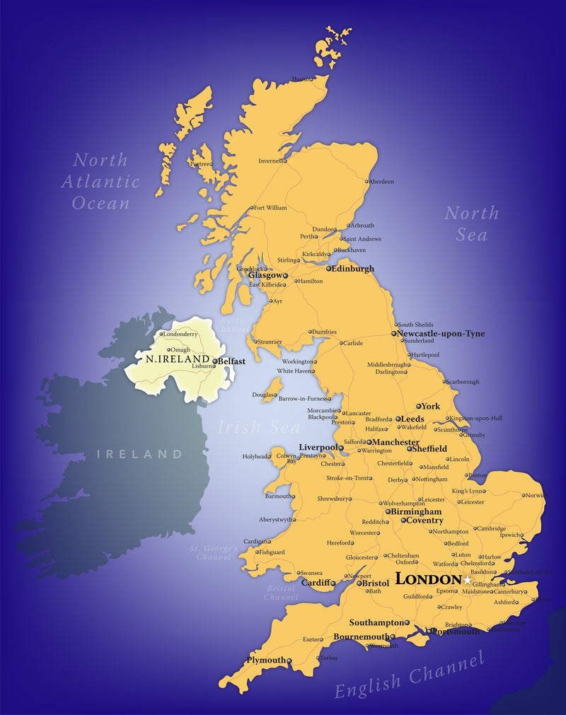 United Kingdom Wall Map Laminated Wall Maps Of The Wo - vrogue.co