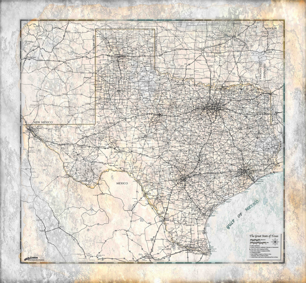 Texas Antique Wall Map By Compart Maps Mapsales 9210