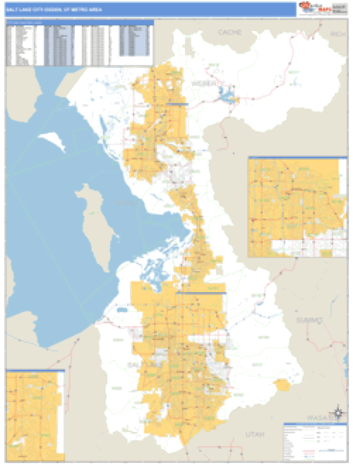 Salt Lake City Metro Map Salt Lake City-Ogden, Utah Metro Area Wall Map | Maps.com.com