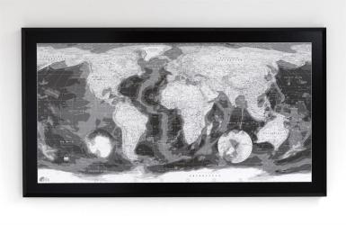 Classic World Map: Monochrome by Future Mapping Company