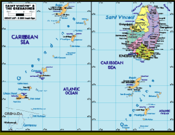 St Vincent & The Grenadines Political Map | Maps.com.com