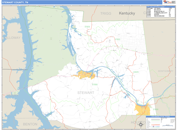 Stewart County Tennessee Zip Code Wall Map Maps Com Com   Stewart Tn 1 800x 