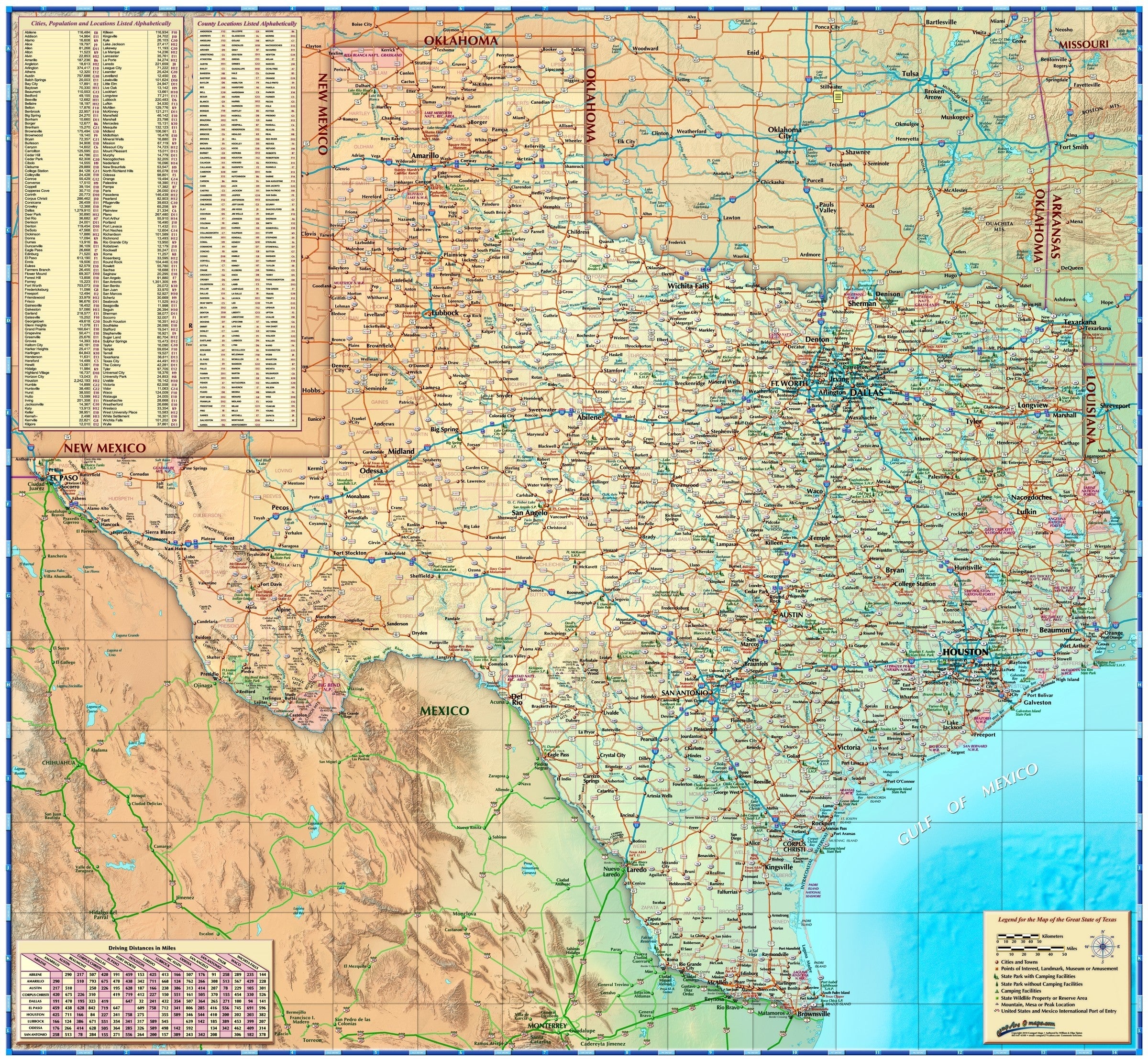 Texas Wall Map | Maps.com.com