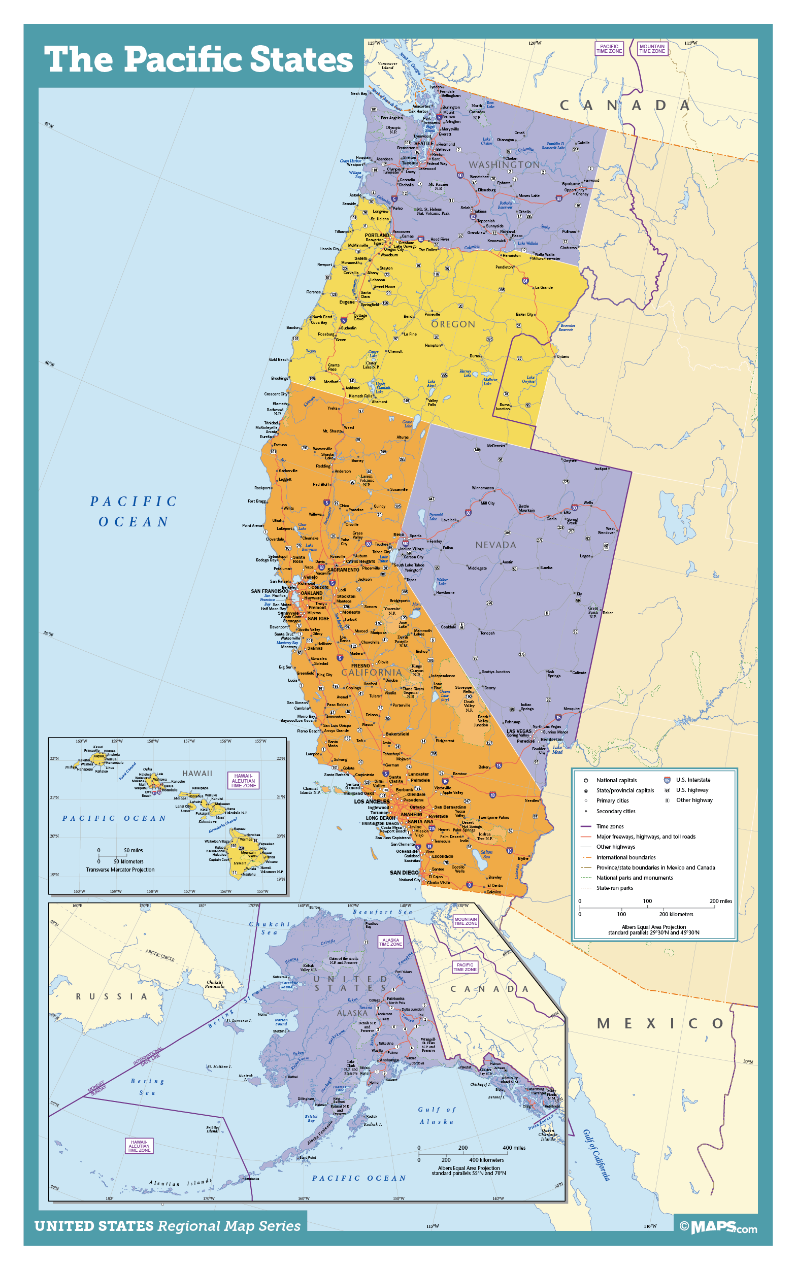 Pacific States Map Marteko