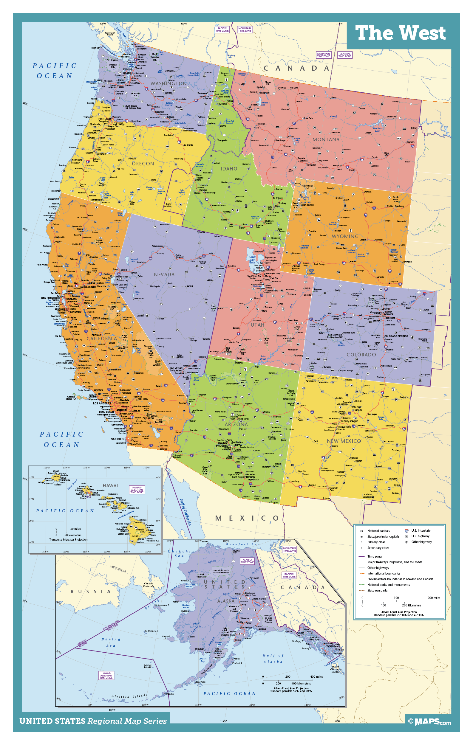 Map Of West Coast Of Usa West Coast Wall Map | Maps.com.com