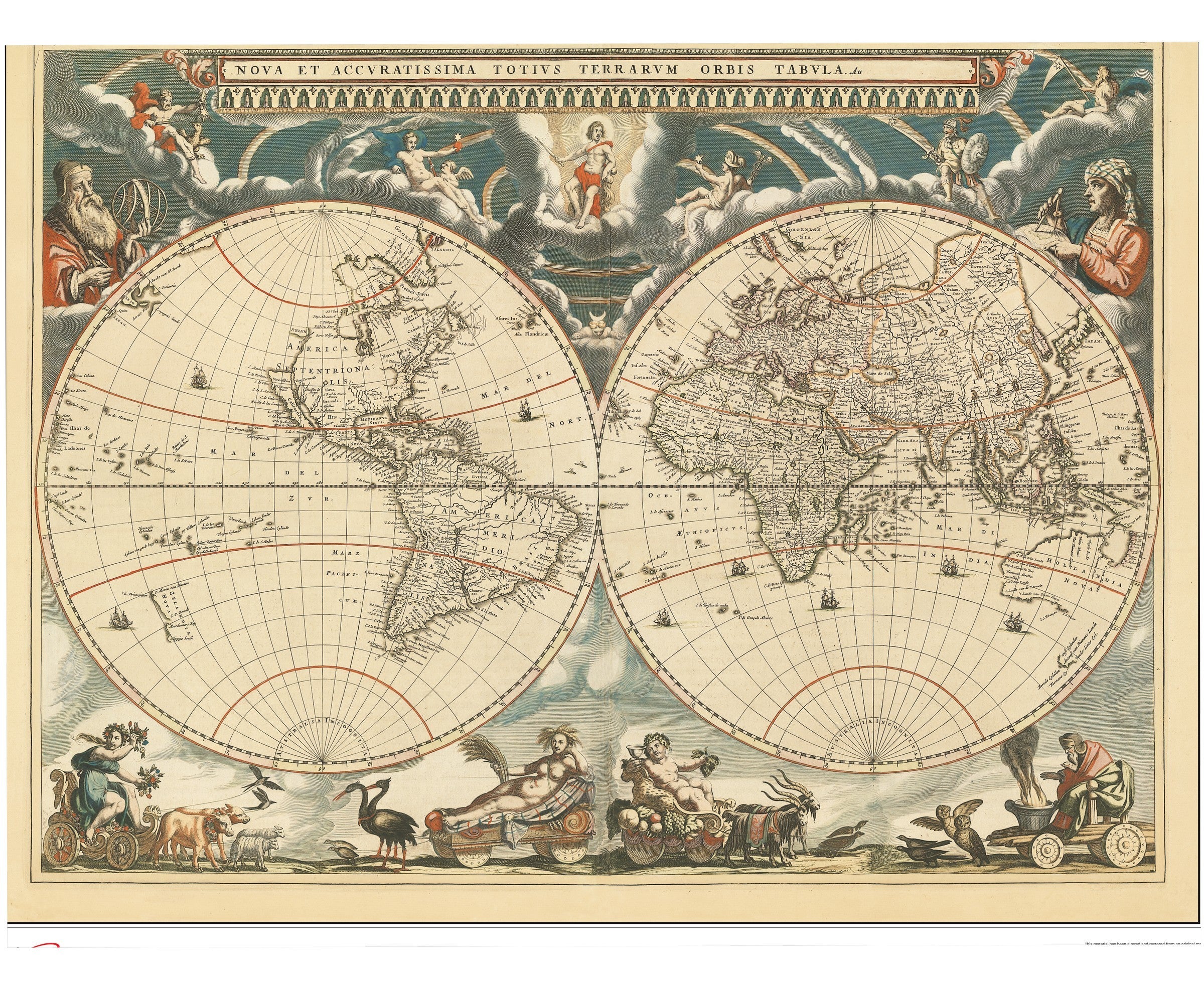 World Antique Wall Map 1664
