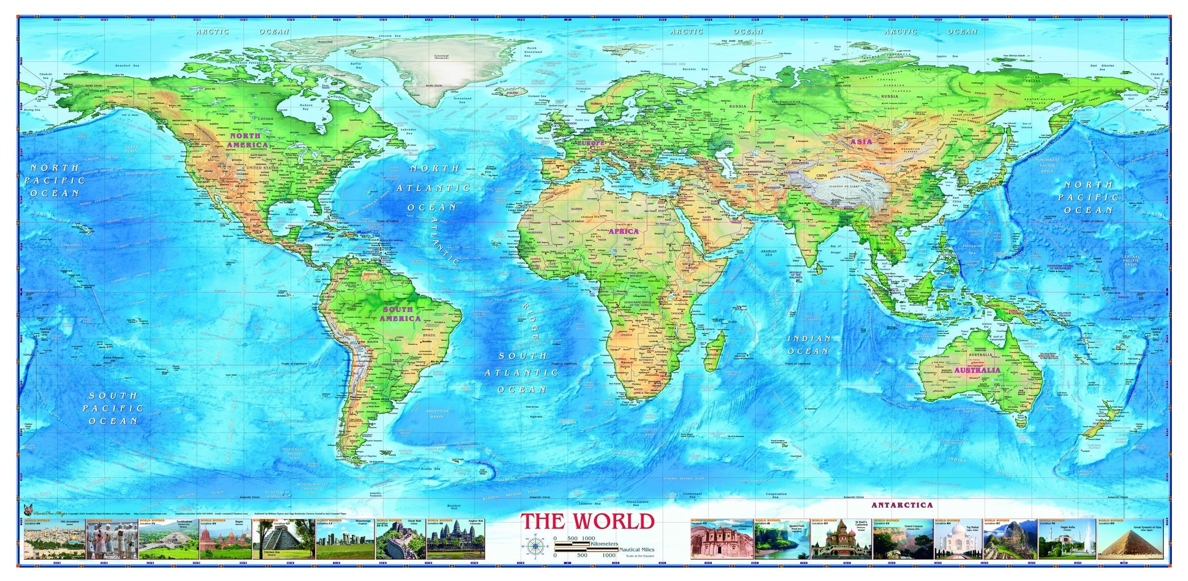 World Physical Wall Map