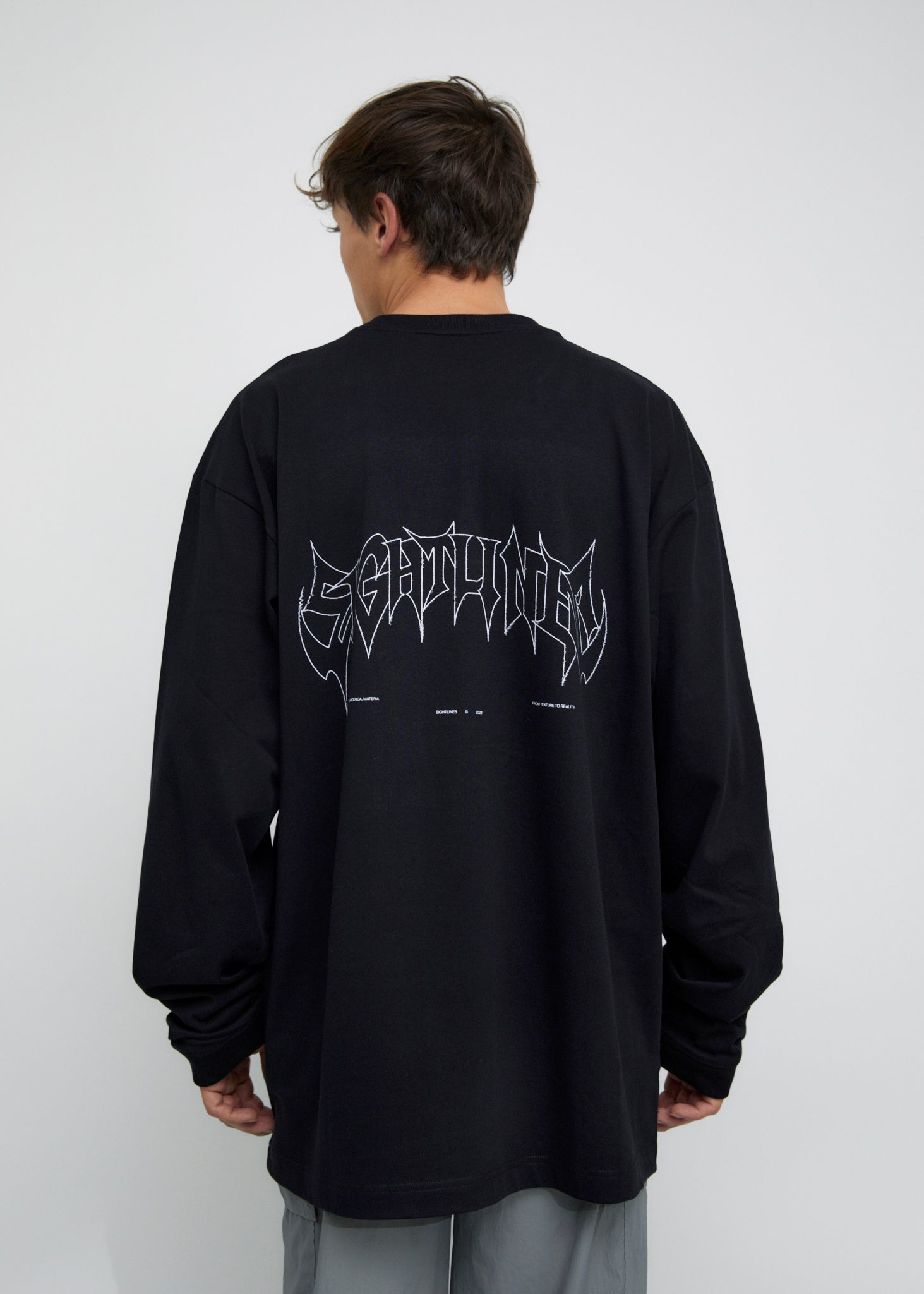 Grunge Logo Black Longsleeve – Eightlines Store