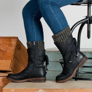 Winter Warm Back Lace Up Boots Shoes 