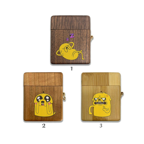 Adventure Time wooden Case for AirPods 1 2 3 Pro real wood cover SN 141