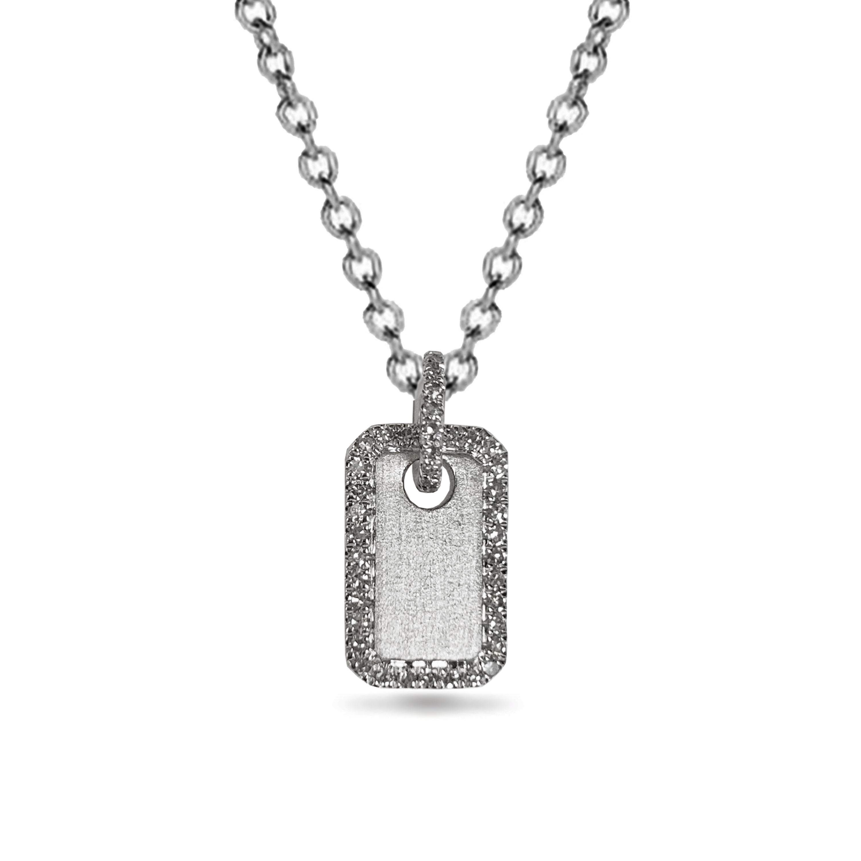 Diamond Dog Tag Necklace - Razny Jewelers