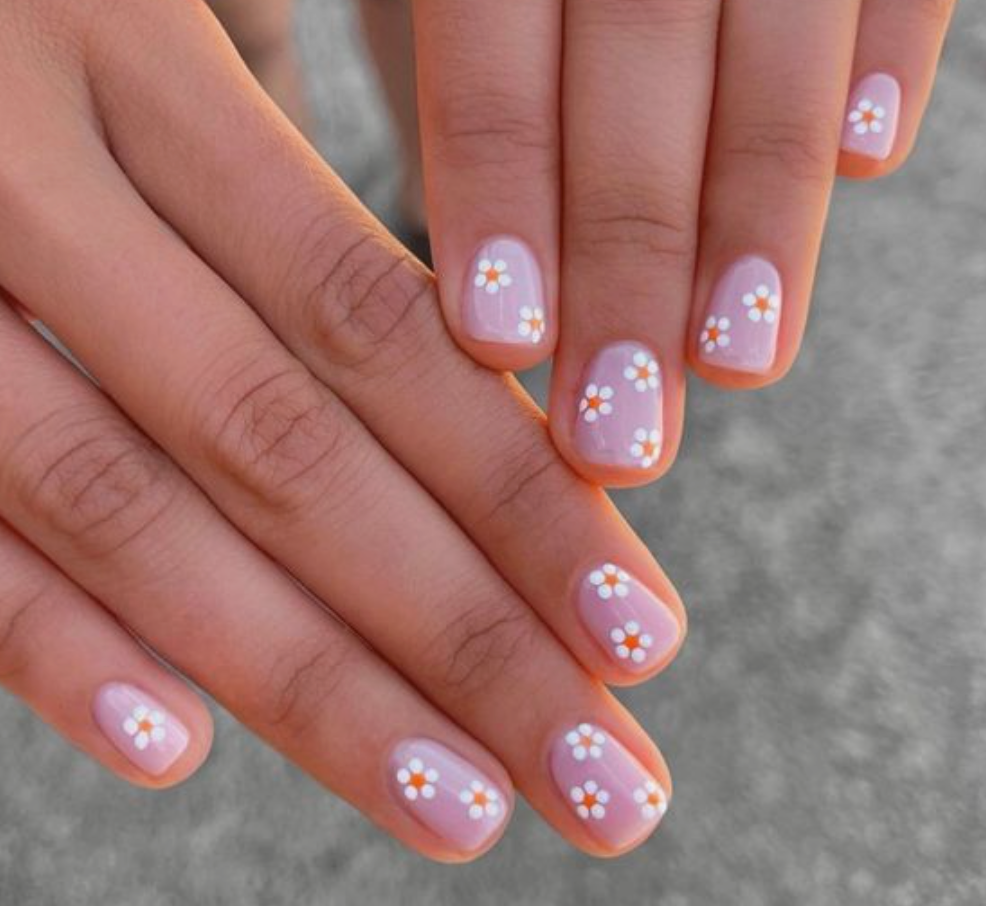 nail heart with flowers for festival