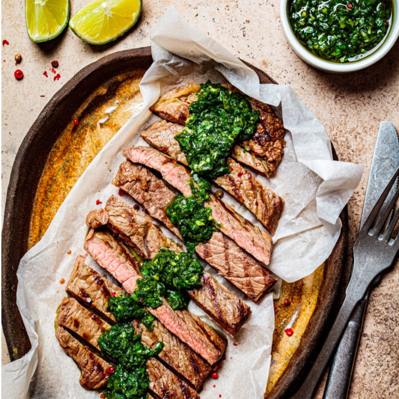 Rib Eye Steak with Lemon Herb Sauce